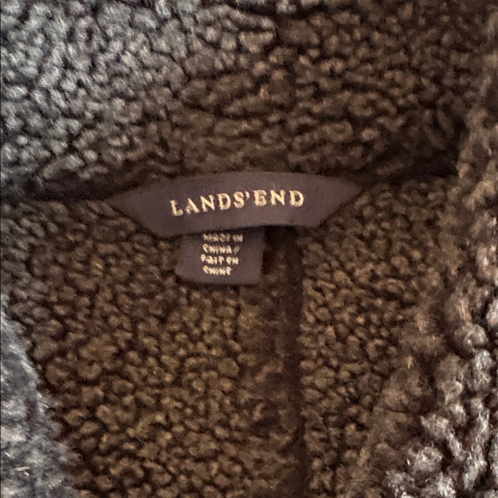 Lands' End Black Sherpa Fleece Jacket